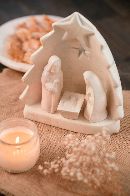 Hand-Carved Soapstone "Pine" Nativity - 4 piece set | +/-6 inches