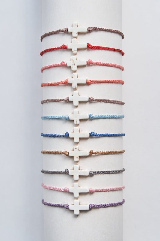 Handmade Bracelet - Howlite Cross
