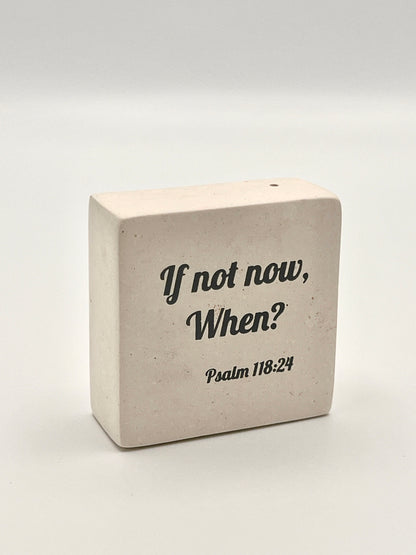 Hand-Carved Soapstone Scripture 2" by 2" - Bible Verse Psalm 118:24