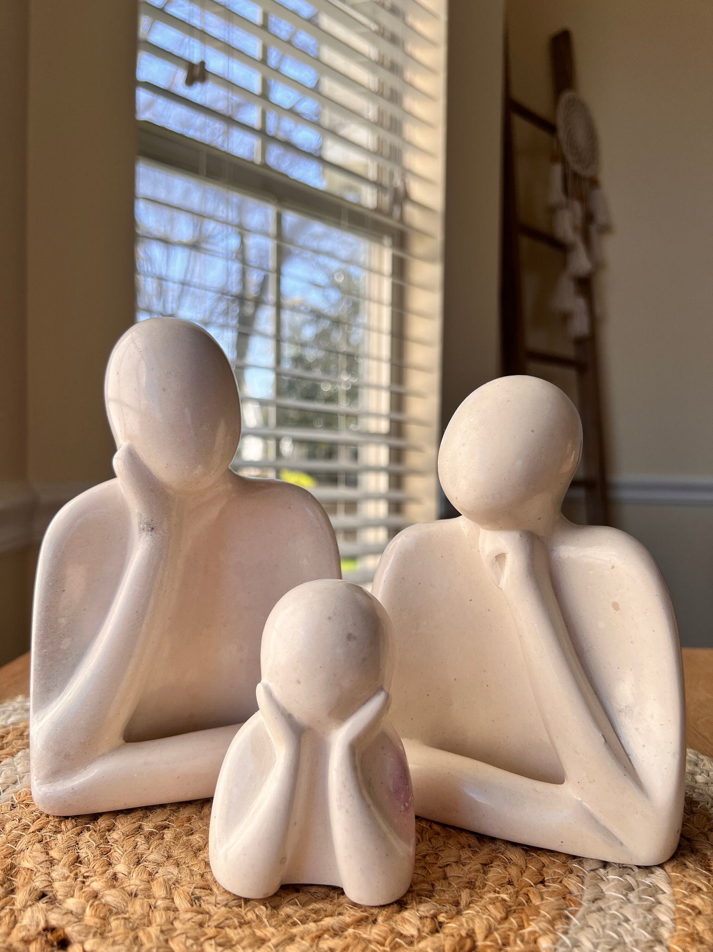 Hand-Carved Soapstone 3 Piece Set  - Love Family