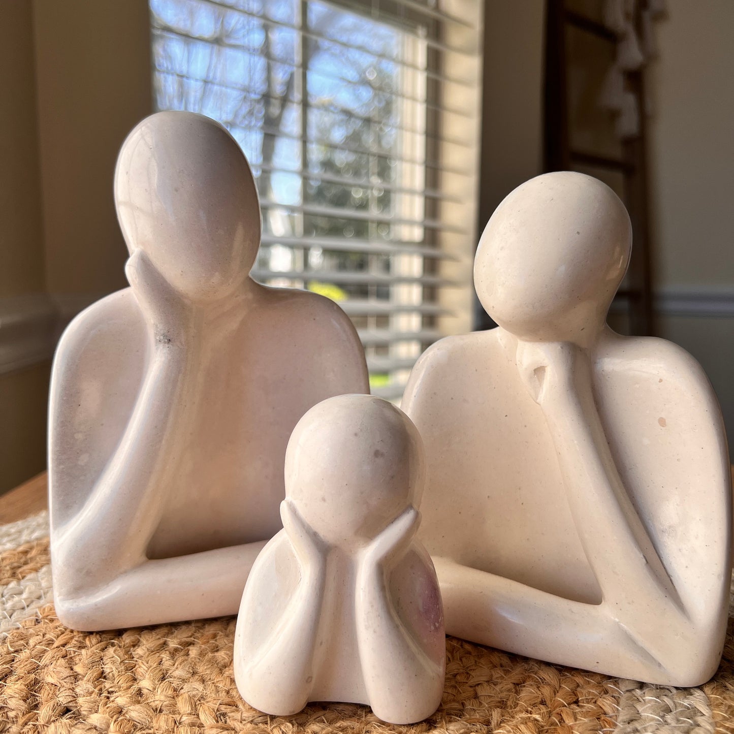 Hand-Carved Soapstone 3 Piece Set  - Love Family